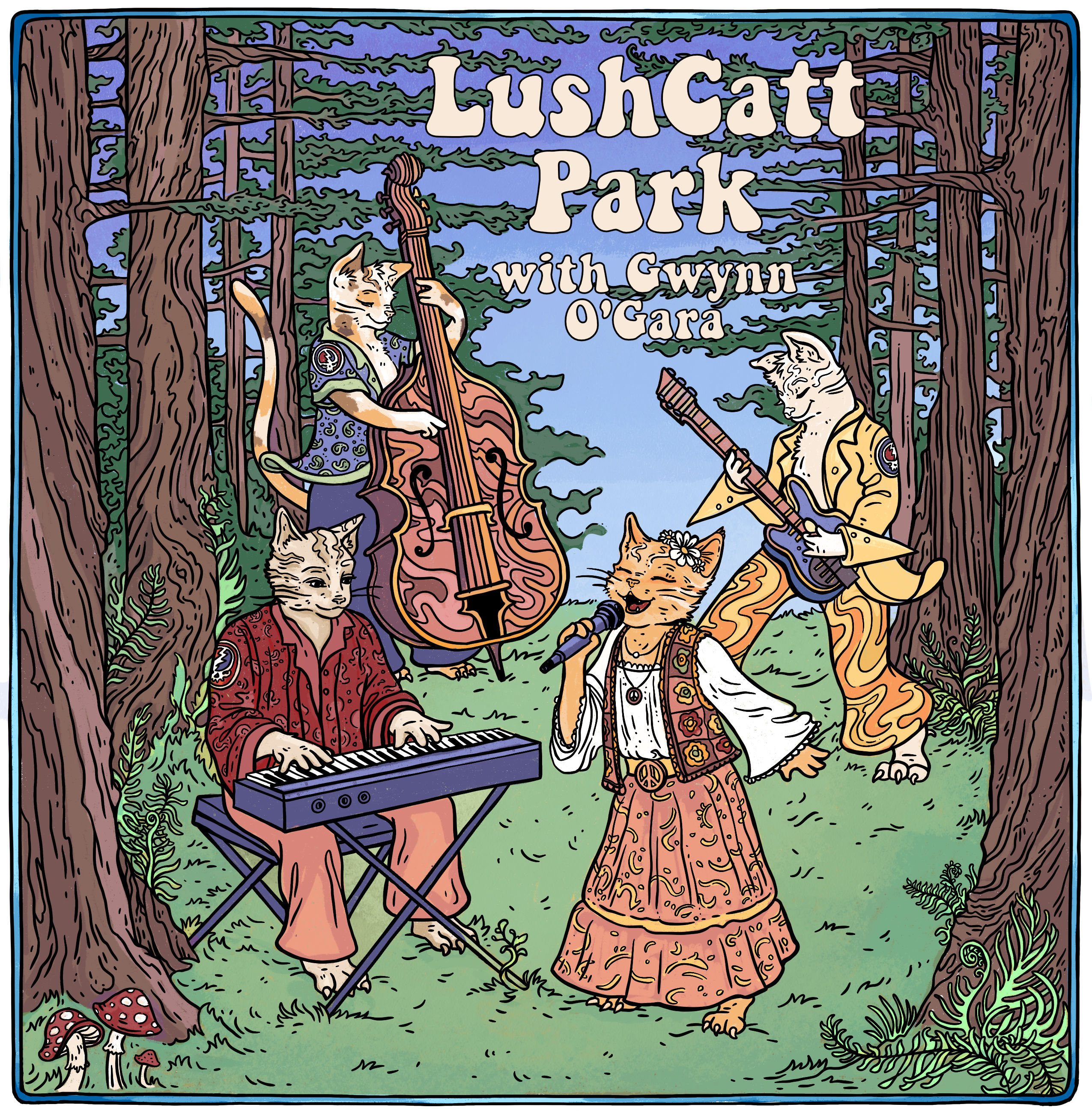 Gwynn O'Gara with LushCattPark — illustrated poster